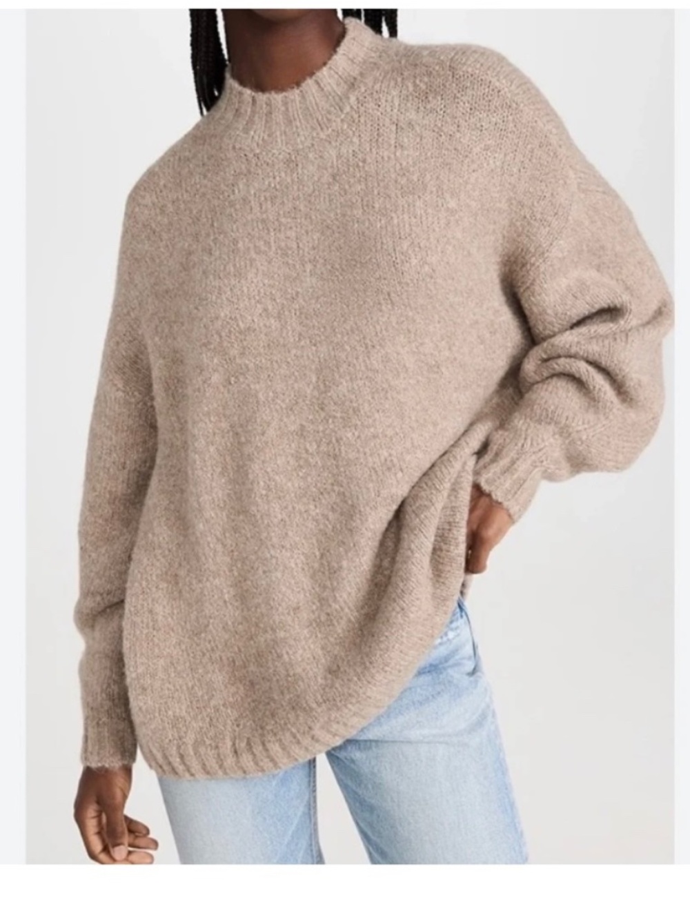 Pistola Carlen Mock Neck Sweater Taupe Size S Like New